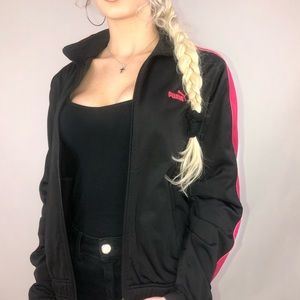 PINK AND BLACK PUMA TRACK JACKET